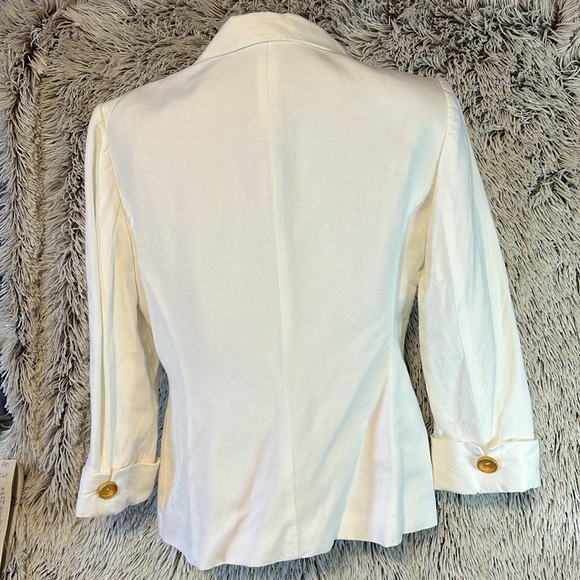 Alex Marie women’s blazer size 8 gold double button Miami Vice vibes linen blend - Picture 11 of 11